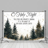 Lofaris O Holy Night Forest Gold Stars Christmas Backdrop